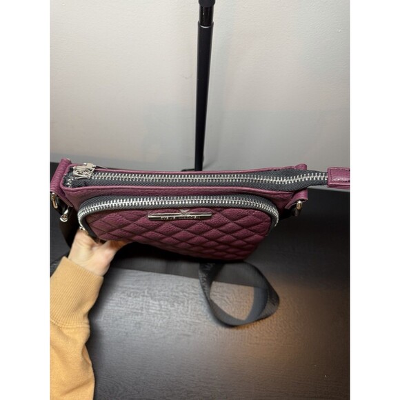 Steve Madden Quilted Faux Leather Crossbody Bag Purple Purse - Picture 5 of 13